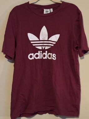 GUC adidas Burgundy Short Sleeve Tee with White Lettering